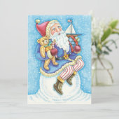 Uitnodiging voor kerstfeestdagen met kerstcadeaus (Staand voorkant)