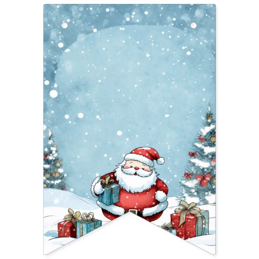 Uitnodiging voor kerstfeestdagen met kerstcadeaus vlaggetjes (Derde vlag)