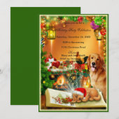 Uitnodiging voor kerstfeestdagen met kerstfeestdag (Voorkant / Achterkant)