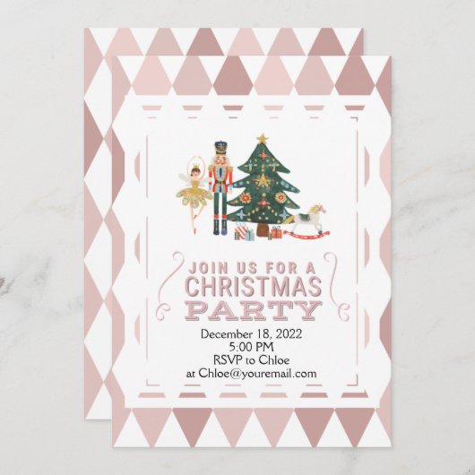 Uitnodiging voor kerstfeestdagen met kerstNutkrake (Voorkant / Achterkant)