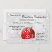 Uitnodiging voor kerstfeestdagen met mousserende s (Achterkant)