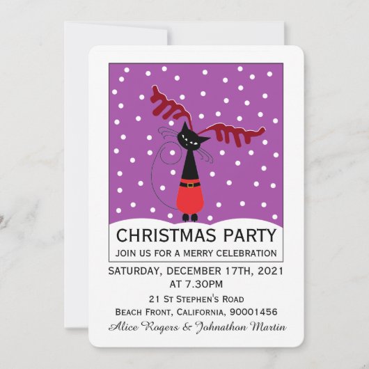 Uitnodiging voor kerstfeestdagen met rendieren (Voorkant)