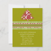 Uitnodiging voor kerstfeestdagen met rode kerstbom (Voorkant)