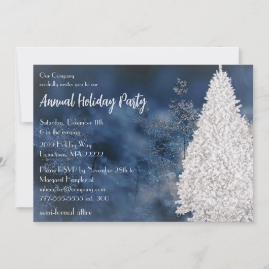 Uitnodiging voor kerstfeestdagen met sneeuwdekking (Voorkant)