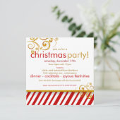 Uitnodiging voor kerstfeestdagen met snoepsuikerri (Staand voorkant)