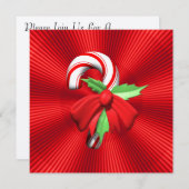 Uitnodiging voor kerstfeestdagen met snoepsuikerri (Voorkant / Achterkant)