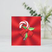 Uitnodiging voor kerstfeestdagen met snoepsuikerri (Staand voorkant)