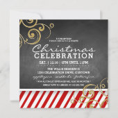 Uitnodiging voor kerstfeestdagen met snoepsuikerri (Voorkant)