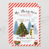 Uitnodiging voor kerstfeestdagen met snowman en bo (Voorkant / Achterkant)