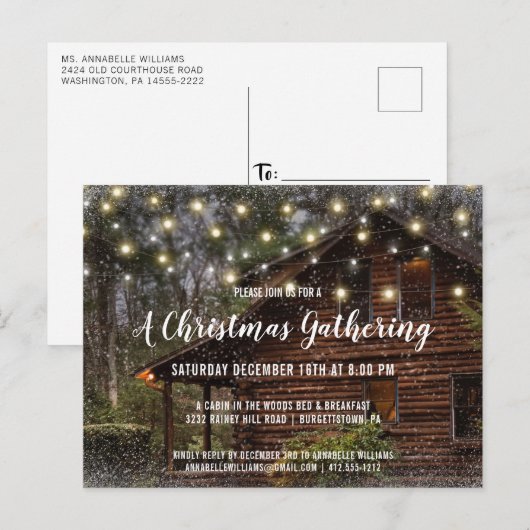 Uitnodiging voor kerstfeestdagen met trouwe kaken (Voorkant / Achterkant)