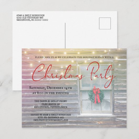 Uitnodiging voor kerstfeestdagen met trouwe kaken (Voorkant / Achterkant)