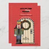 Uitnodiging voor kerstfeestdagen met warenblazers (Voorkant / Achterkant)