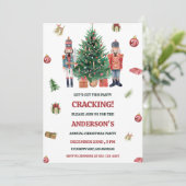 Uitnodiging voor kerstfeestdagen met warenblazers (Staand voorkant)