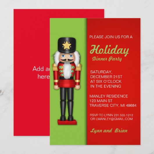 Uitnodiging voor kerstfeestdagen met warenblazers (Voorkant / Achterkant)