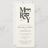 Uitnodiging voor kerstfeestdagen met zwarte & goud (Voorkant)