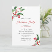 Uitnodiging voor kerstfeestdagen om winterbessen u (Staand voorkant)