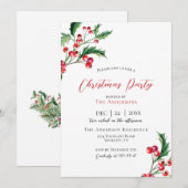 Uitnodiging voor kerstfeestdagen om winterbessen u (Voorkant / Achterkant)