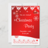 Uitnodiging voor kerstfeestdagen op rode achtergro (Voorkant)