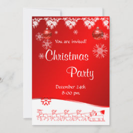 Uitnodiging voor kerstfeestdagen op rode achtergro