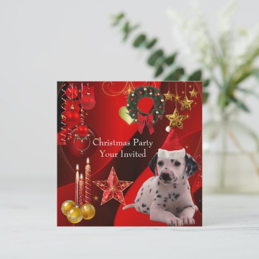 Uitnodiging voor kerstfeestdagen Pet (Staand voorkant)