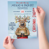 Uitnodiging voor kerstfeestdagen | rendieren flyer (Hand)