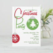 Uitnodiging voor kerstfeestdagen - Rode en groene  (Staand voorkant)