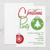 Uitnodiging voor kerstfeestdagen - Rode en groene  (Voorkant / Achterkant)