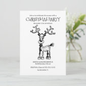 Uitnodiging voor kerstfeestdagen Rudolphs (Staand voorkant)