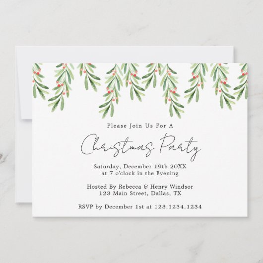 Uitnodiging voor kerstfeestdagen, uitnodiging voor (Voorkant)