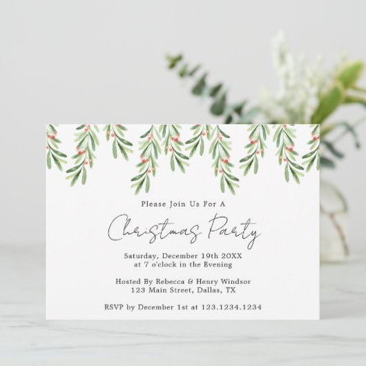 Uitnodiging voor kerstfeestdagen, uitnodiging voor (Staand voorkant)