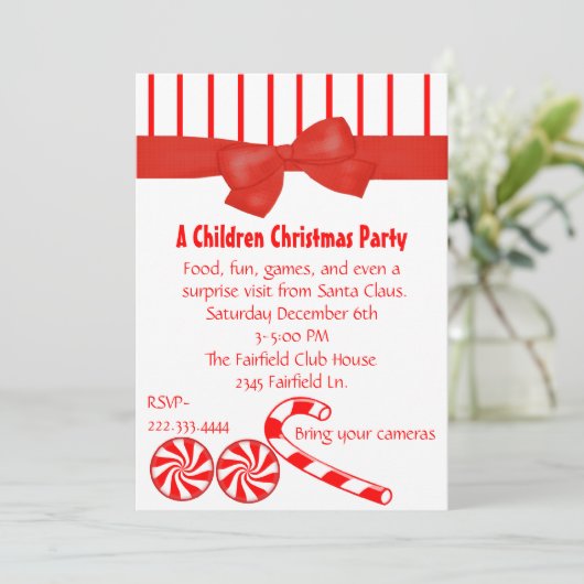 Uitnodiging voor kerstfeestdagen van kind (Staand voorkant)