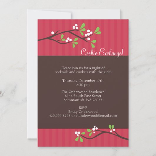 Uitnodiging voor kerstfeestdagen voor de afdeling (Voorkant)