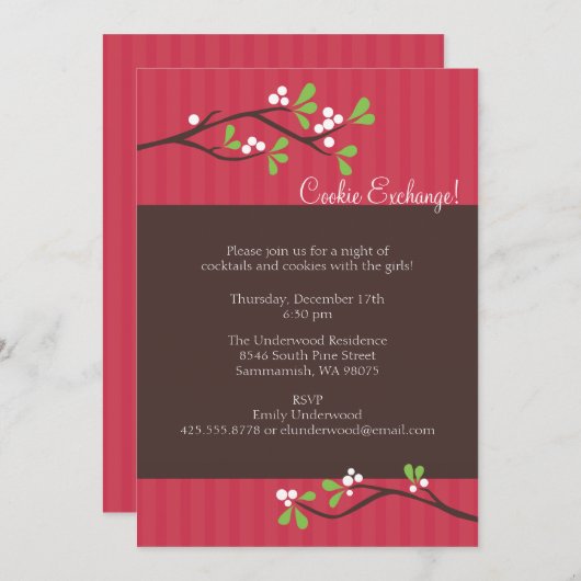 Uitnodiging voor kerstfeestdagen voor de afdeling  (Voorkant / Achterkant)