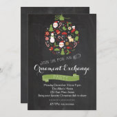 Uitnodiging voor kerstfeestdagen voor de uitwissel (Voorkant / Achterkant)