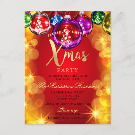 Uitnodiging voor kerstfeestdagen voor kerstfeestda (Voorkant)