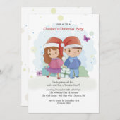 Uitnodiging voor kerstfeestdagen voor kinderen (Voorkant / Achterkant)