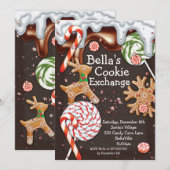 Uitnodiging voor kerstfeestdagen voor Koekjesuitwi (Voorkant / Achterkant)