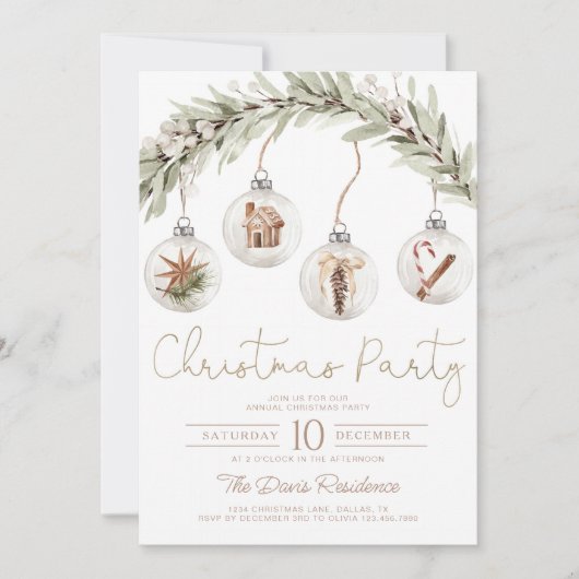 Uitnodiging voor kerstfeestdagen voor sierdoeleind (Voorkant)