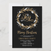 Uitnodiging voor kerstfeestdagen voor zwarte en go (Voorkant)