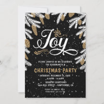 Uitnodiging voor kerstfeestdagen voor zwarte en go