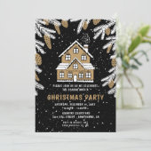 Uitnodiging voor kerstfeestdagen voor zwarte & gou (Staand voorkant)