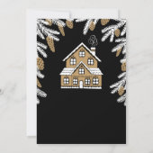 Uitnodiging voor kerstfeestdagen voor zwarte & gou (Achterkant)