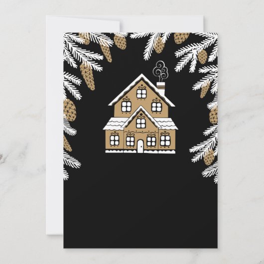 Uitnodiging voor kerstfeestdagen voor zwarte & gou (Achterkant)