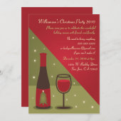 Uitnodiging voor kerstfeestdagen wijn (Voorkant / Achterkant)