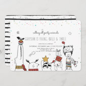 Uitnodiging voor kerstfeestdieren (Voorkant / Achterkant)