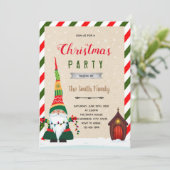 Uitnodiging voor kerstfeestelijke feestdag (Staand voorkant)