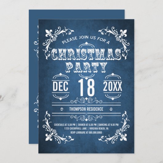  uitnodiging voor kerstfeestelijke feestdagen (Voorkant / Achterkant)