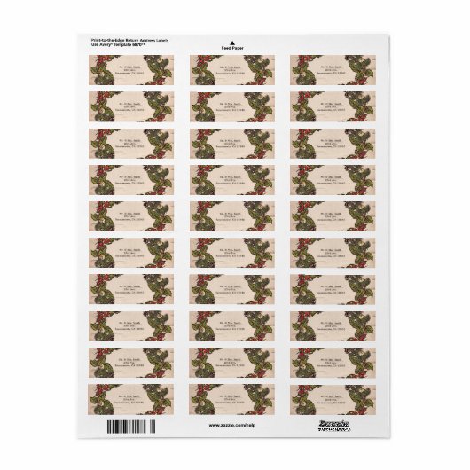  uitnodiging voor kerstfeestelijke feestdagen etiket (Full Sheet)