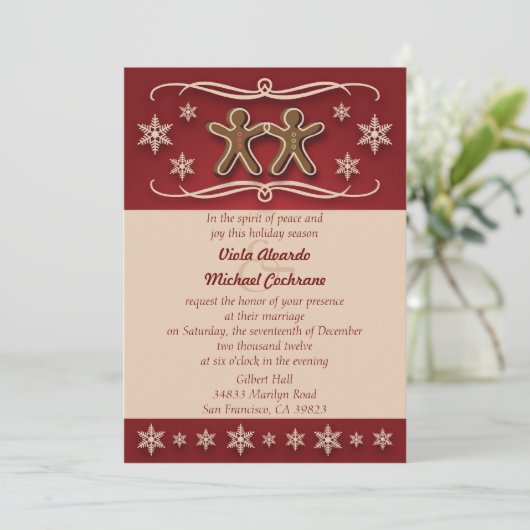 Uitnodiging voor kerstfeestelijke feestdagen in Gi (Staand voorkant)