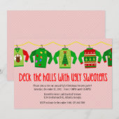 Uitnodiging voor kerstfeestelijke feestdagen met e (Voorkant / Achterkant)